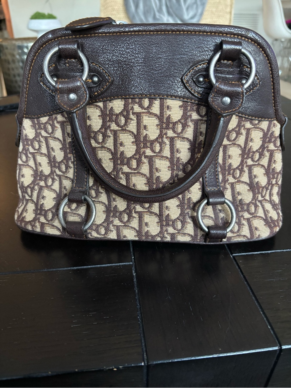 Dior Brown & Tan Monogram with CD Plaque - Picture 3 of 8